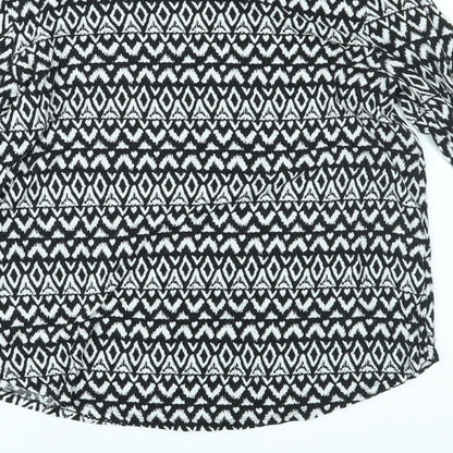 H&M Womens Black Geometric  Basic Blouse Size S