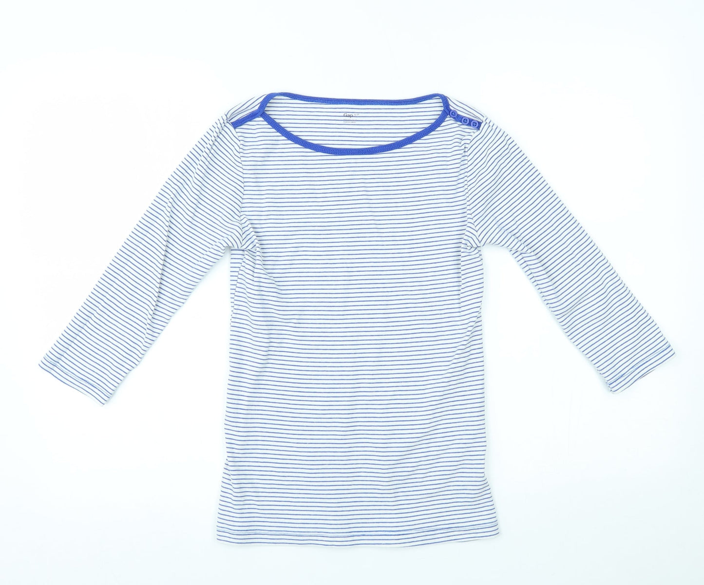 Gap Womens White Striped  Basic Blouse Size S