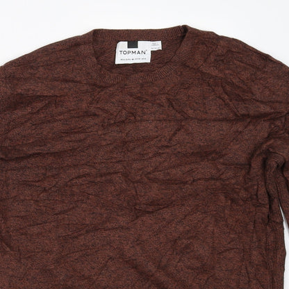Preloved Topman Mens Brown   Pullover Jumper Size M - Back