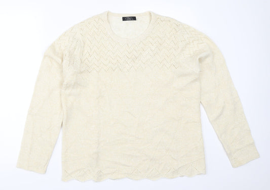 BM Womens Ivory   Pullover Jumper Size M