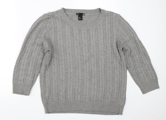 H&M Womens Grey   Pullover Jumper Size M