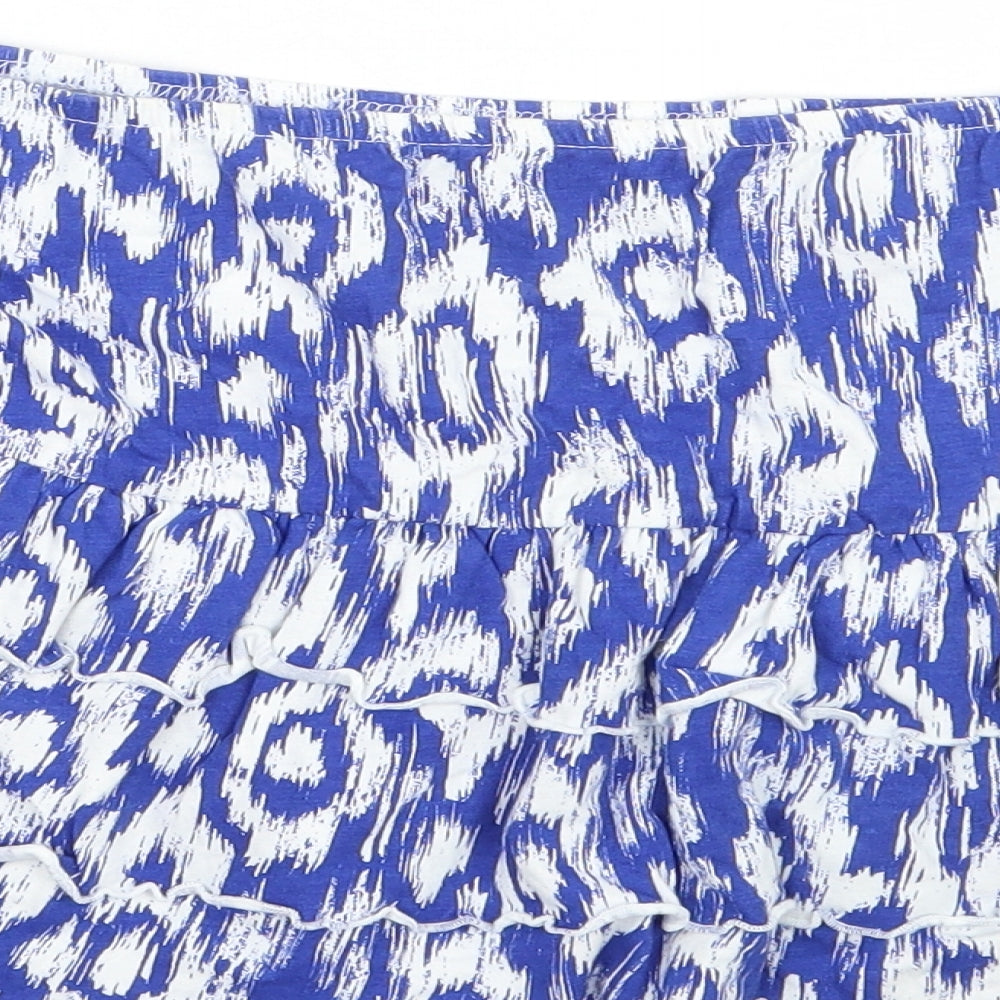 South Womens Blue Animal Print  Basic Tank Size 16