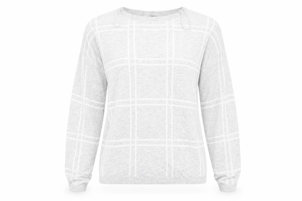 New Look Womens Grey Check  Pullover Jumper Size 10