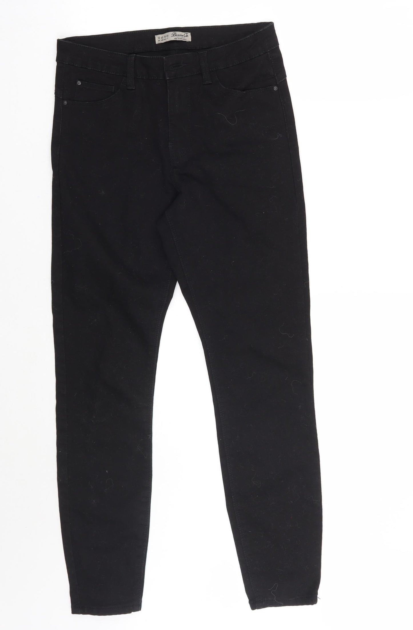 Denim & Co. Womens Black   Skinny Jeans Size 12 L28 in