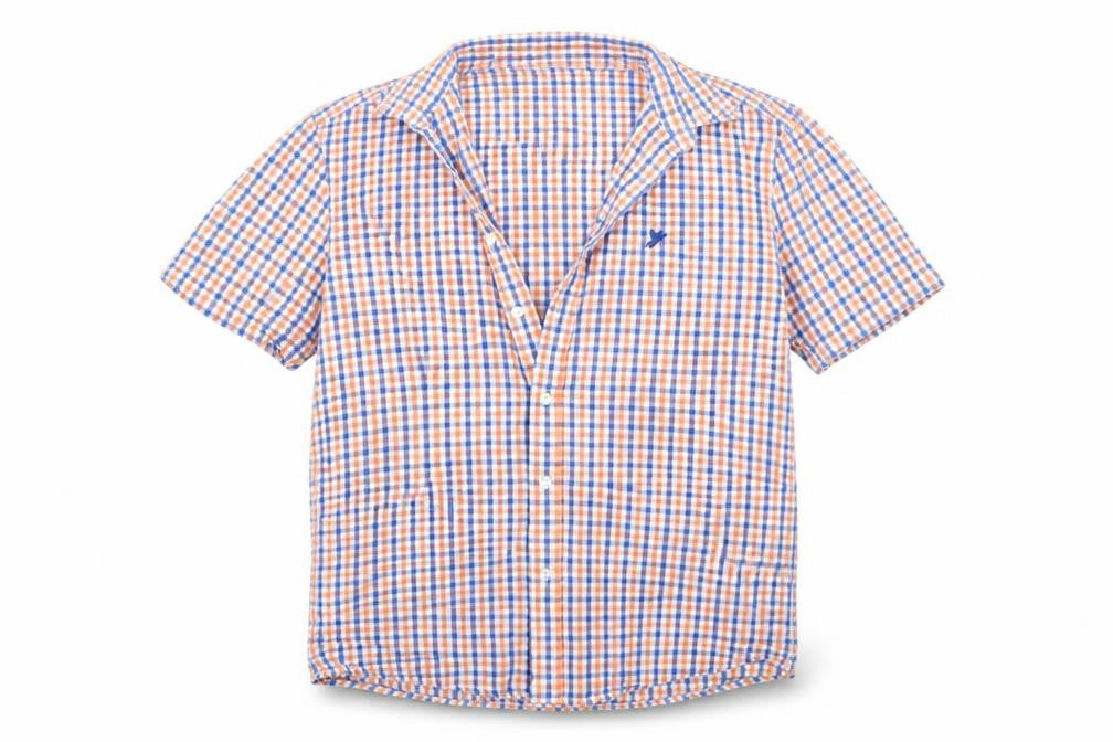 George Mens Blue Check   Button-Up Size M