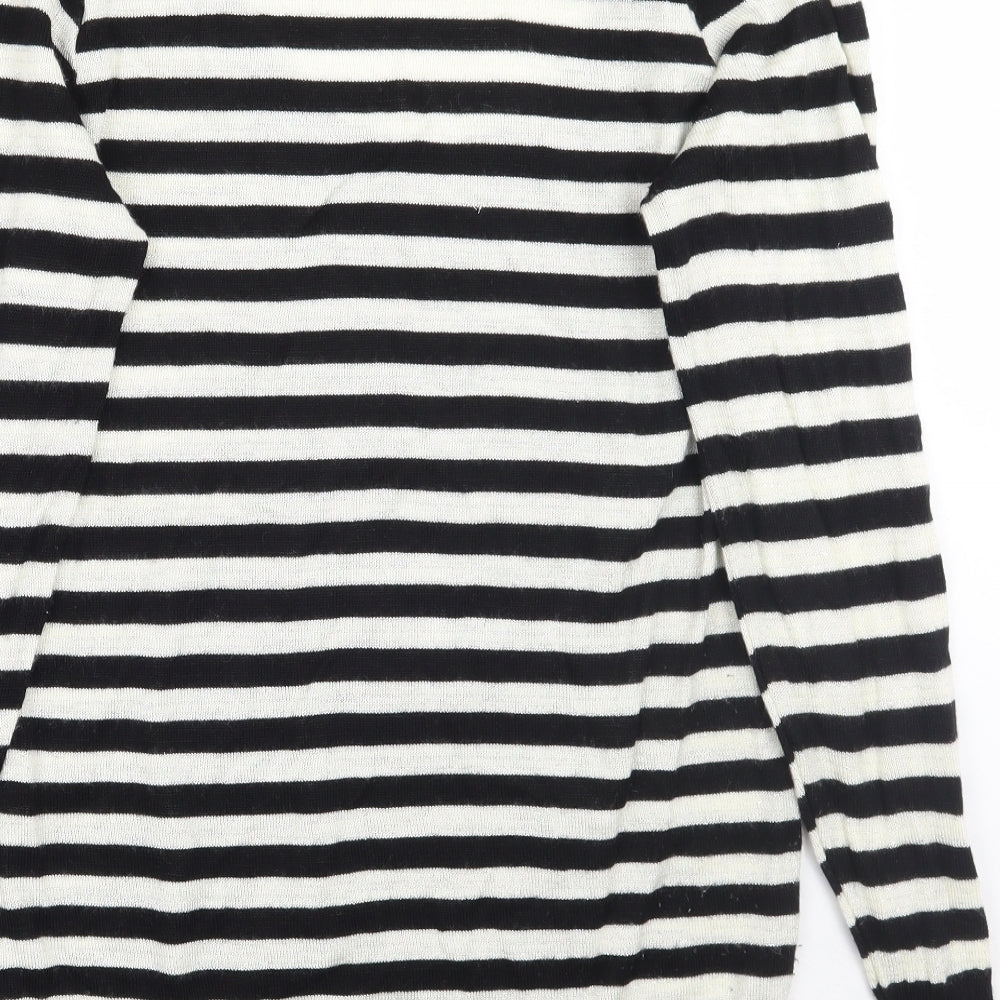 Look Womens Black Striped  Pullover Jumper Size 14
