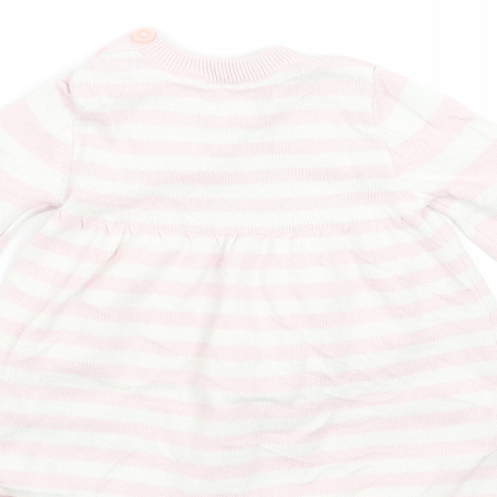 Debenhams Girls Pink Striped  A-Line  Size 0-3 Months