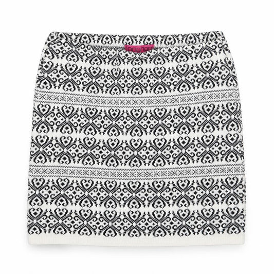 Boohoo Womens White Geometric  A-Line Skirt Size M