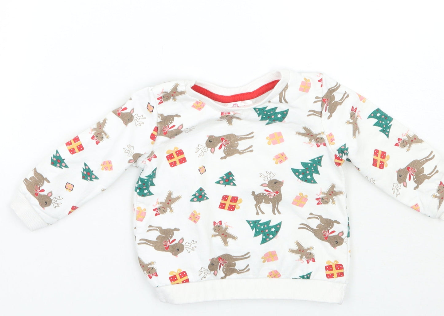 So cute Girls White Animal Print  Pullover T-Shirt Size 9-12 Months