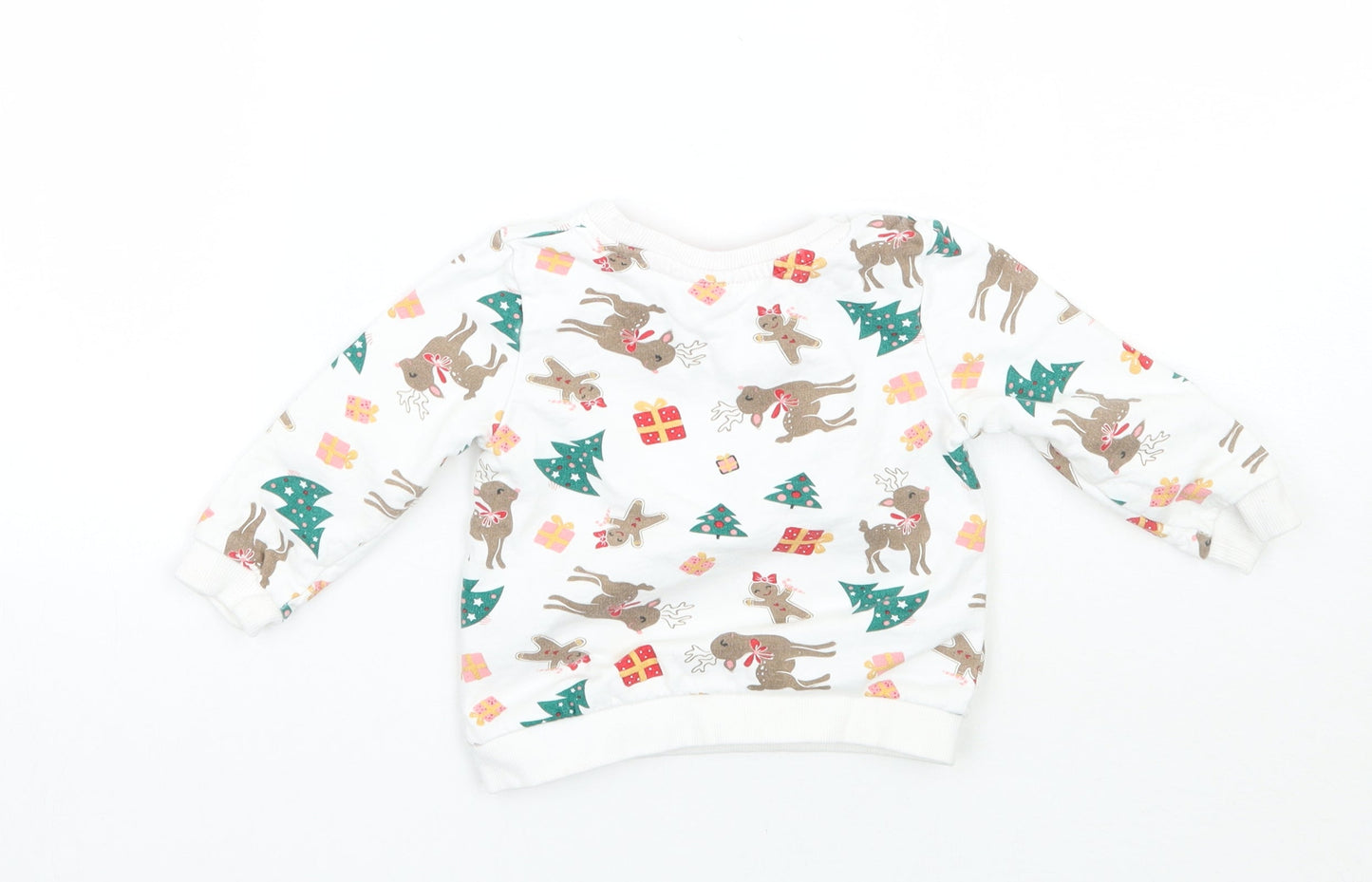 So cute Girls White Animal Print  Pullover T-Shirt Size 9-12 Months