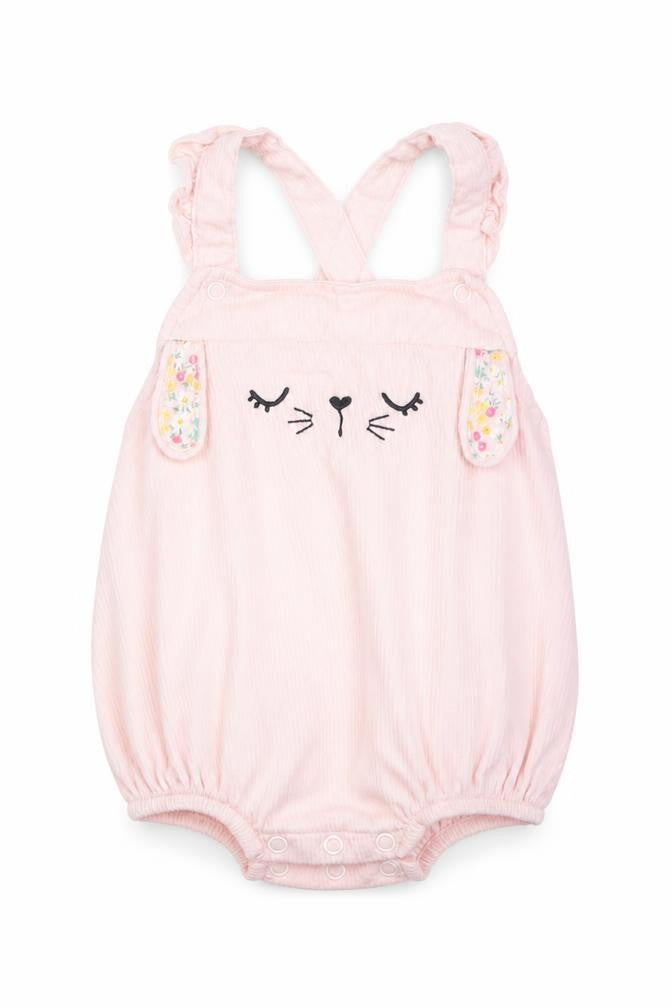 Front view of F&F girls’ pink batik babygrow one-piece, size 3-6, months
