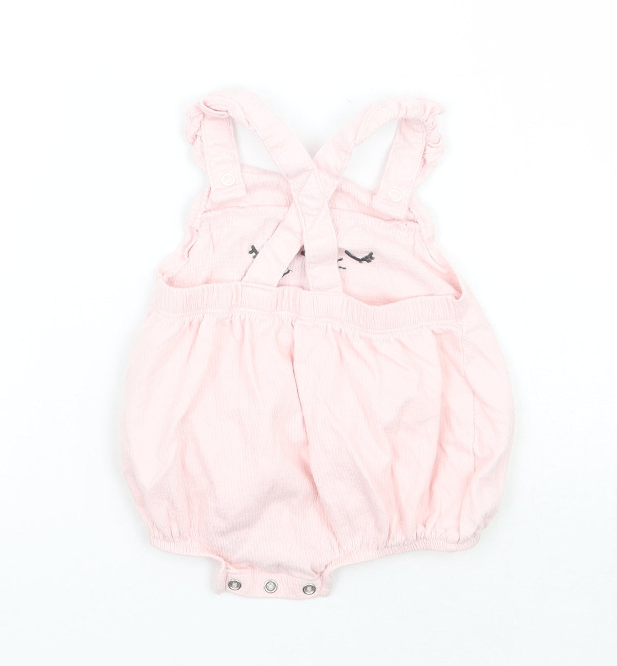 Back view of F&F girls’ pink batik babygrow one-piece, size 3-6, months