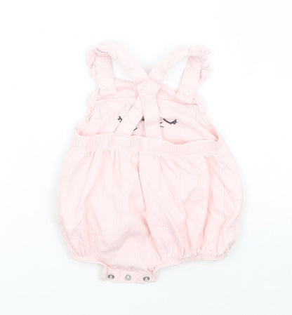 Back view of F&F girls’ pink batik babygrow one-piece, size 3-6, months