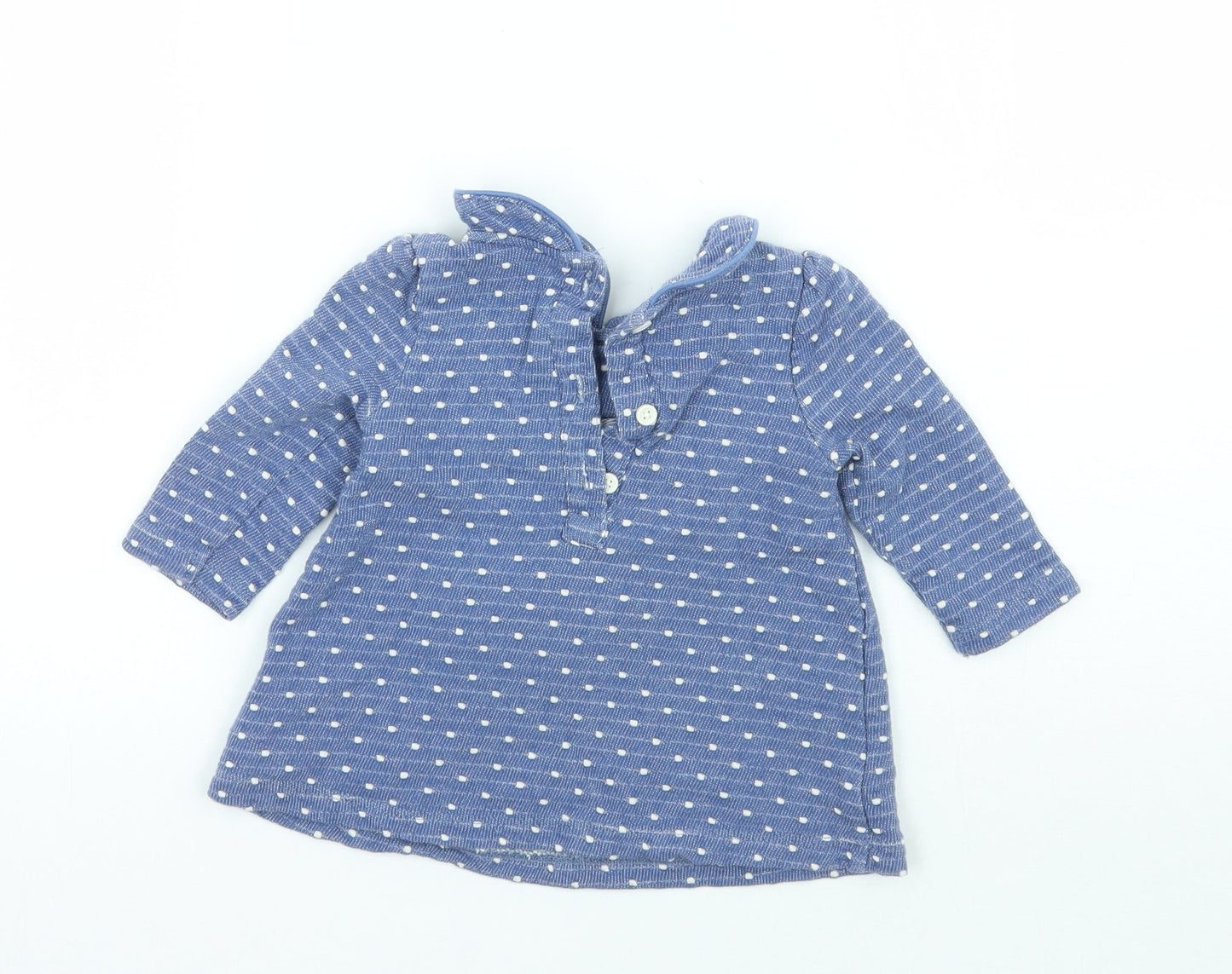 NEXT Girls Blue Polka Dot  Basic T-Shirt Size 3-6 Months