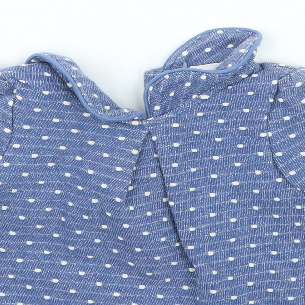NEXT Girls Blue Polka Dot  Basic T-Shirt Size 3-6 Months