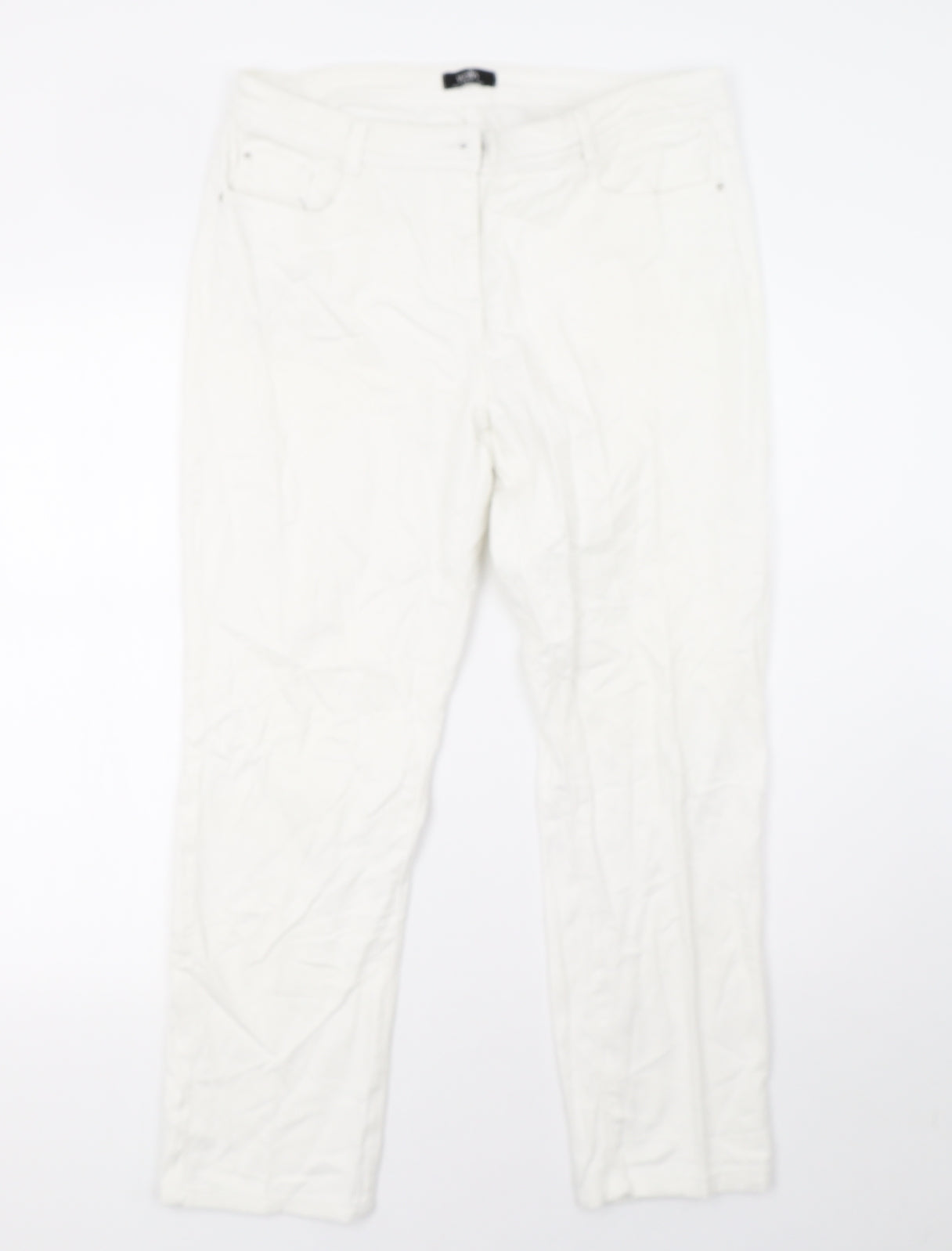 Wallis Womens White  Denim Straight Jeans Size 14 L29 in