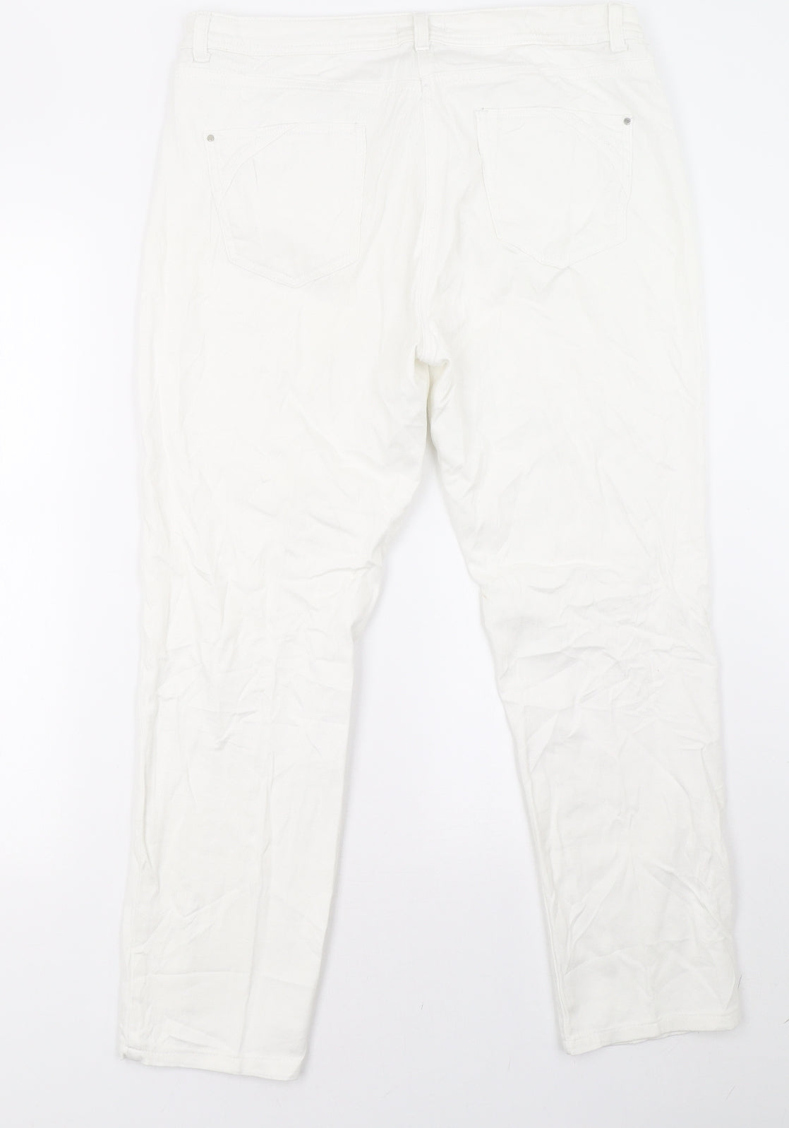 Wallis Womens White  Denim Straight Jeans Size 14 L29 in