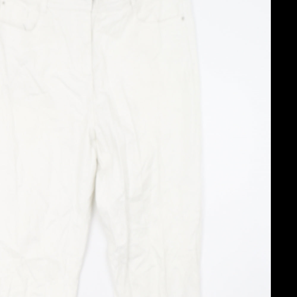 Wallis Womens White  Denim Straight Jeans Size 14 L29 in