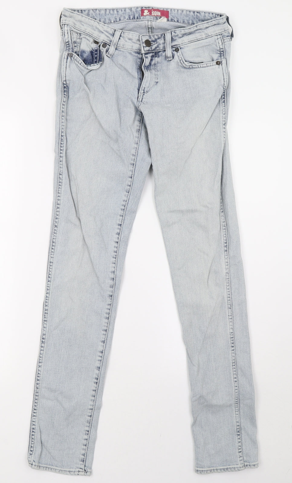 sqin Womens Blue  Denim Straight Jeans Size 10 L32 in