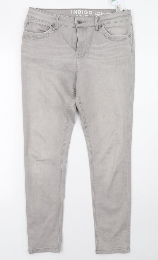 Marks and Spencer Womens Grey  Denim Skinny Jeans Size 10 L28 in