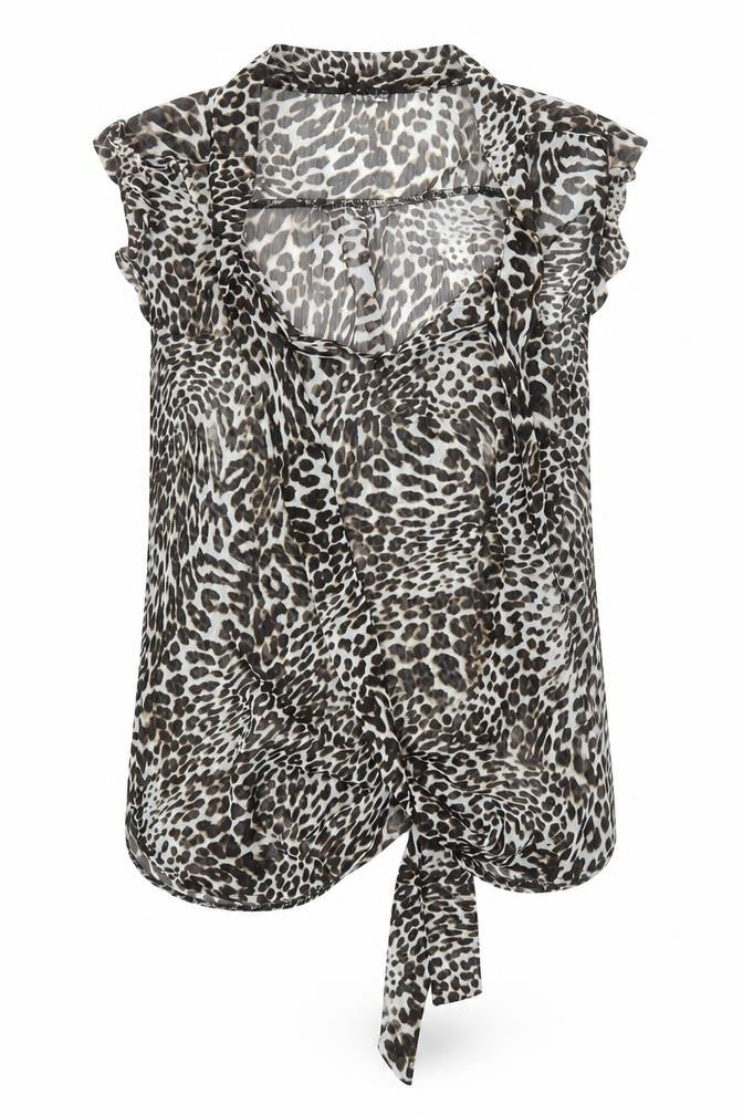 Primark Womens Brown Animal Print  Basic Blouse Size 8