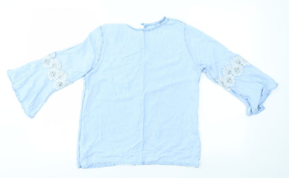 Preworn Womens Blue   Basic Blouse Size 8