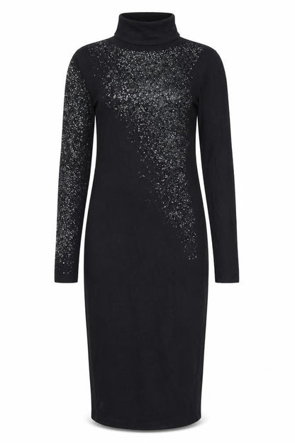 Front view of ASOS women’s black bodycon, size UK 8