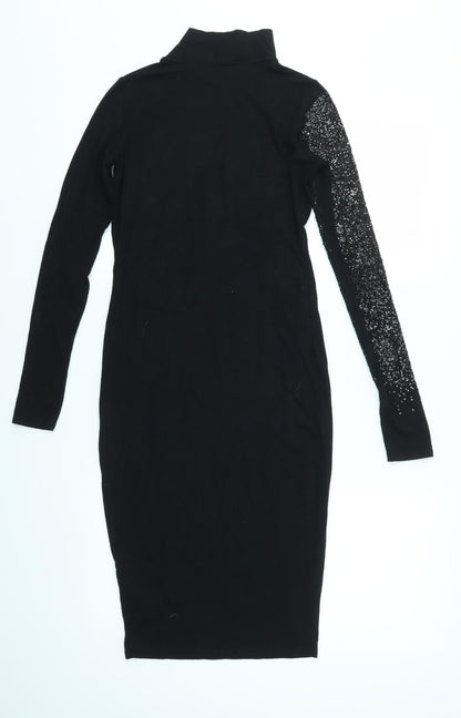 Back view of ASOS women’s black bodycon, size UK 8