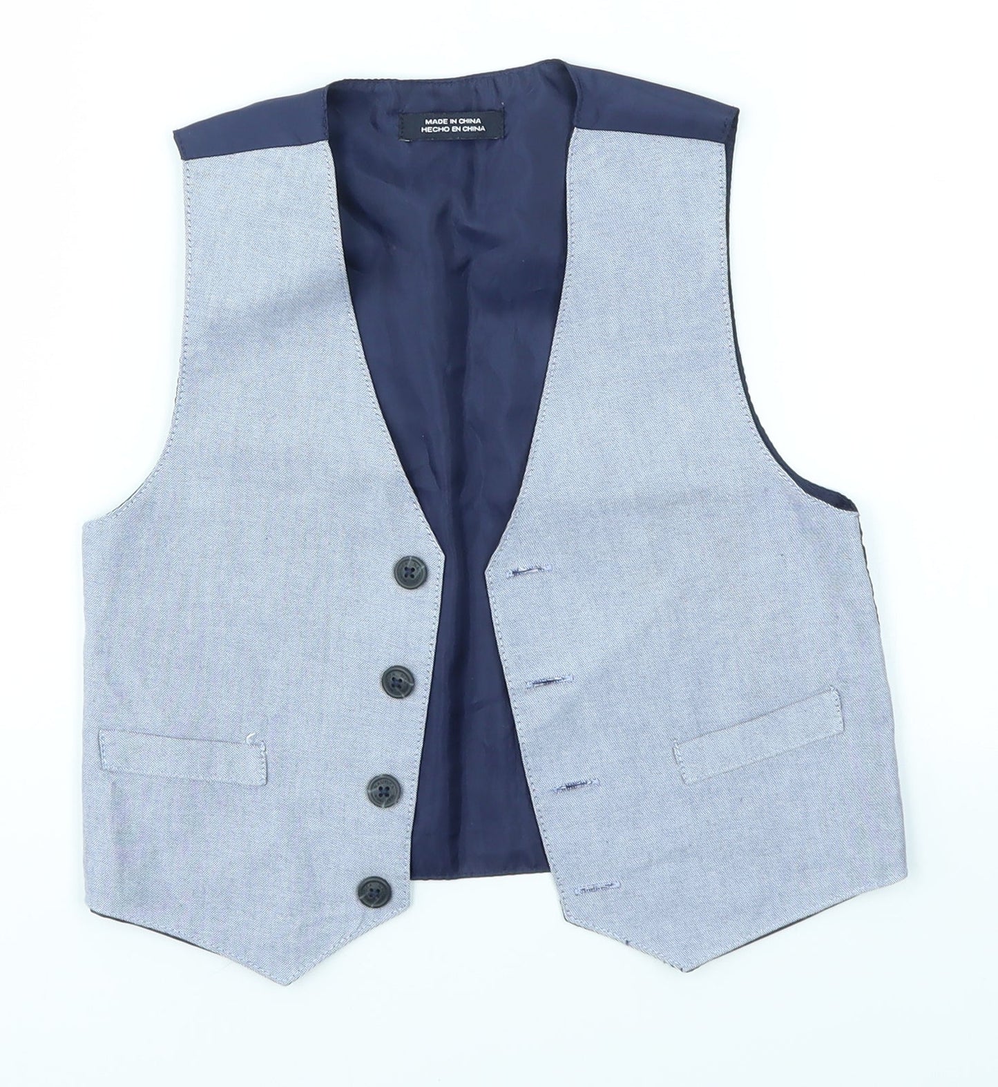Preworn Boys Blue   Jacket Waistcoat Size 2-3 Years