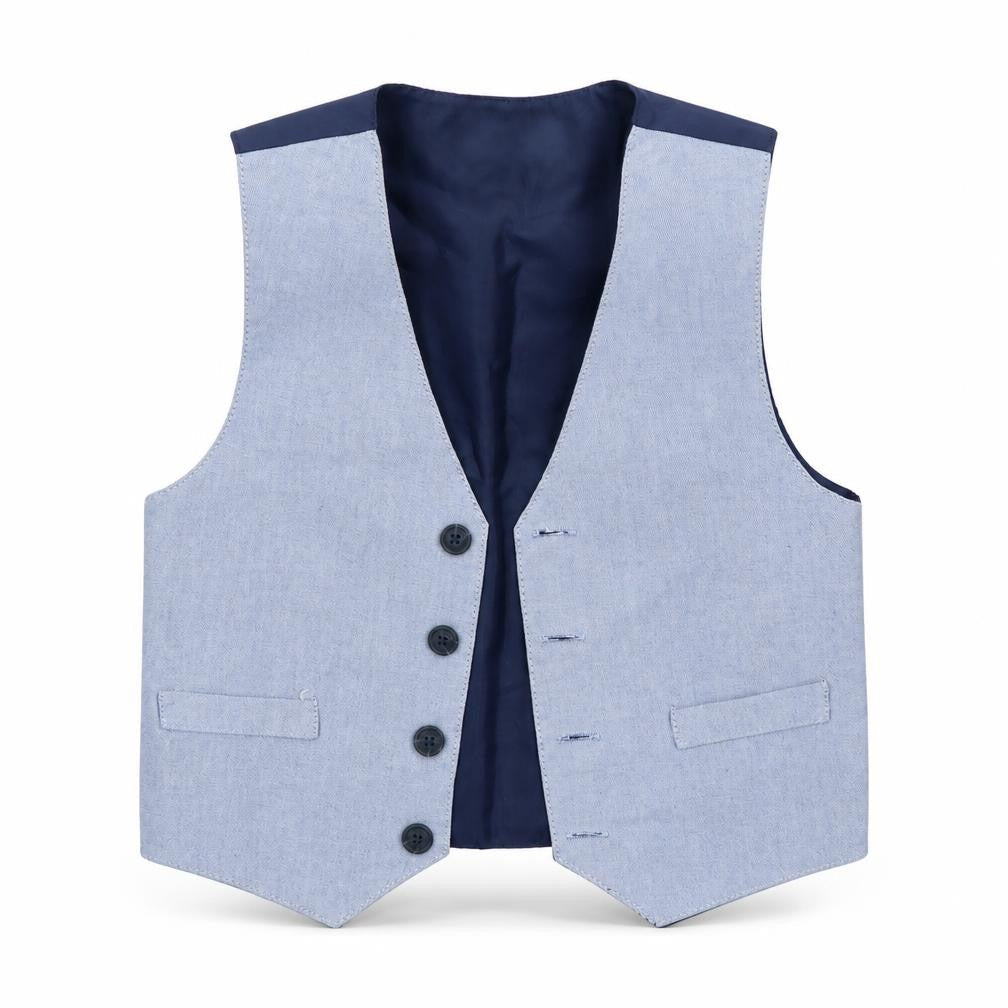 Preworn Boys Blue   Jacket Waistcoat Size 2-3 Years