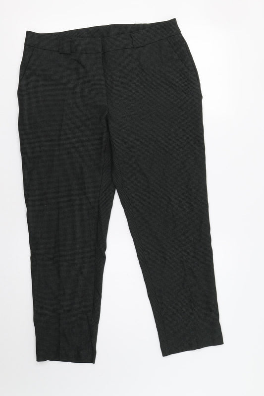 Dorothy Perkins Womens Green Check  Dress Pants Trousers Size 12 L27 in