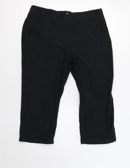 Additional front view of Bonmar women’s black trousers, size UK 16, 22-inch leg