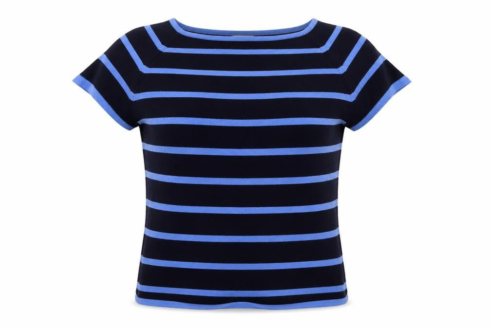 Marks & Spencer Womens Blue Striped  Pullover Jumper Size 14