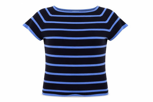Marks & Spencer Womens Blue Striped  Pullover Jumper Size 14