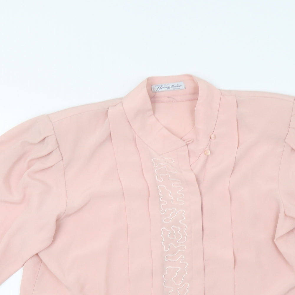 Jersey Masters Womens Pink   Basic Button-Up Size M