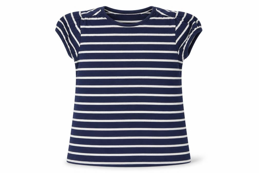 RTu Girls Blue Striped  Basic T-Shirt Size 6 Years