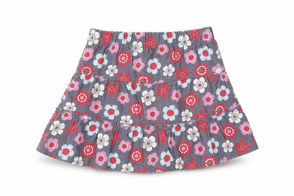 Cherokee Girls Grey Floral  Flare Skirt Size 2-3 Years