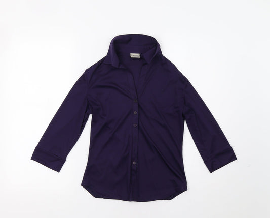 Simply Classic  Womens Purple   Basic Button-Up Size 12