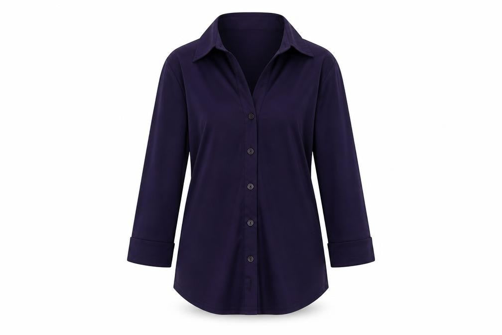 Simply Classic  Womens Purple   Basic Button-Up Size 12