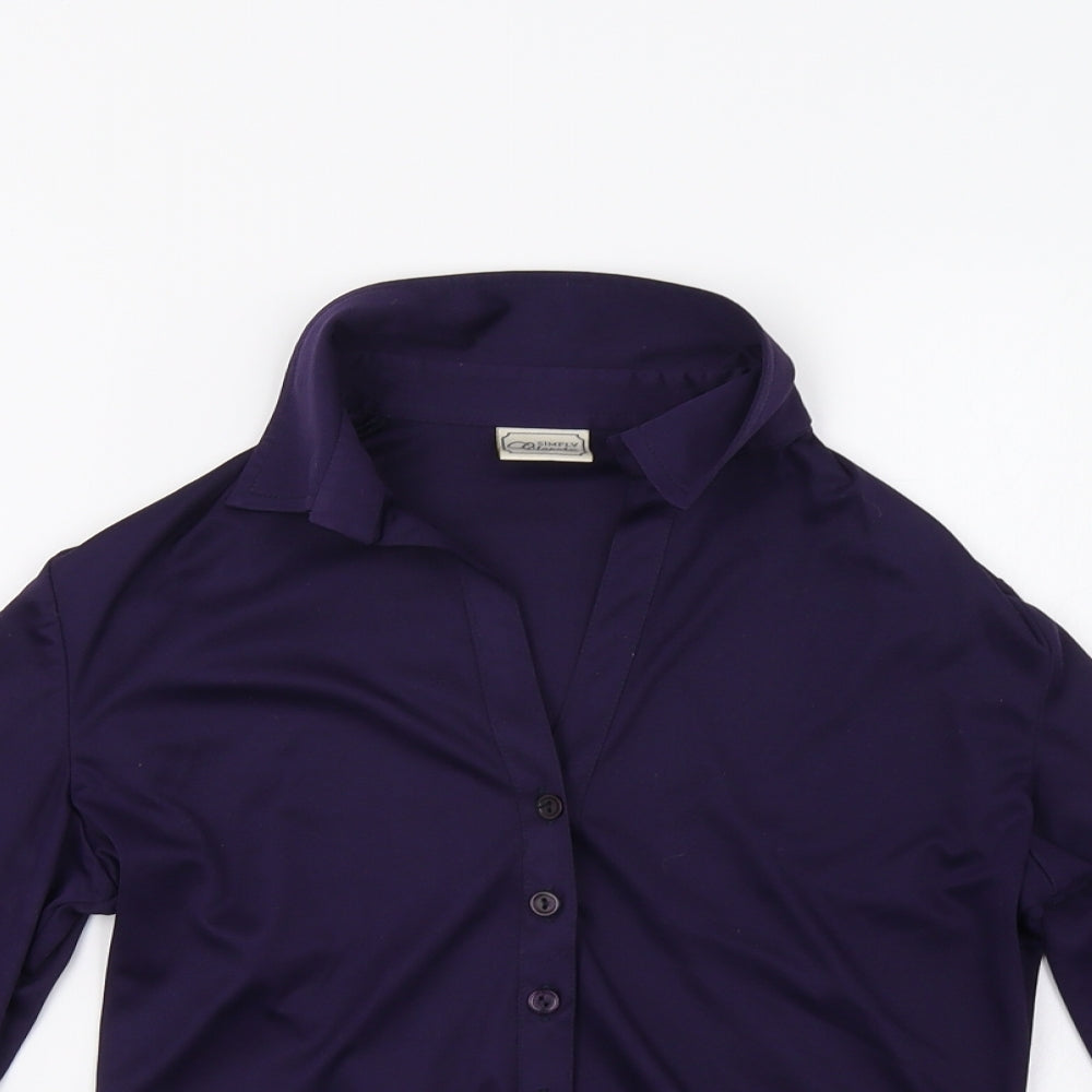 Simply Classic  Womens Purple   Basic Button-Up Size 12