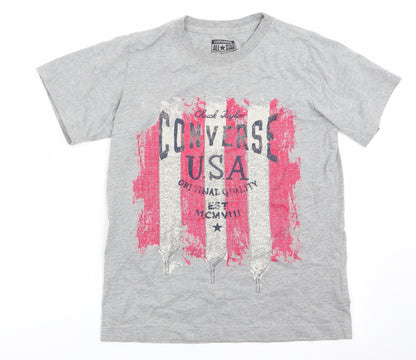 All Star Boys Grey   Basic T-Shirt Size 8-9 Years