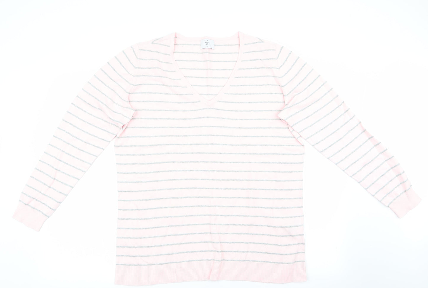 C&C The Basics Womens Pink Striped  Pullover Jumper Size XL