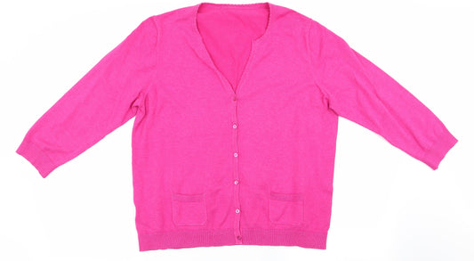 Preworn Womens Pink   Cardigan Jumper