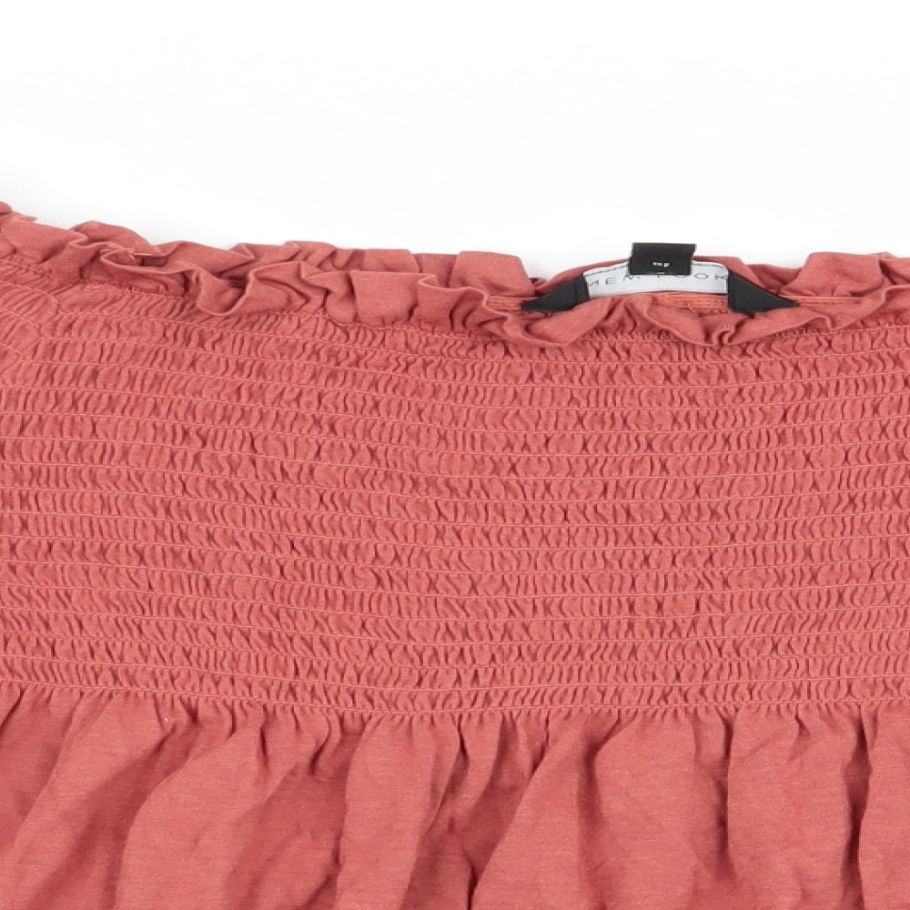 New Look Womens Brown   Basic Blouse Size 14  - Elasticated Bodice
