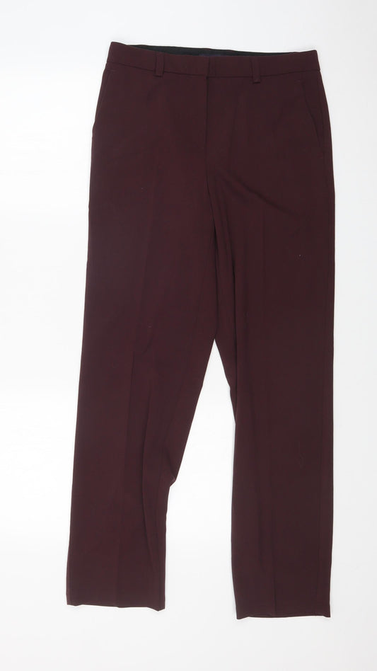 M&S Womens Red   Dress Pants Trousers Size 10 L29 in
