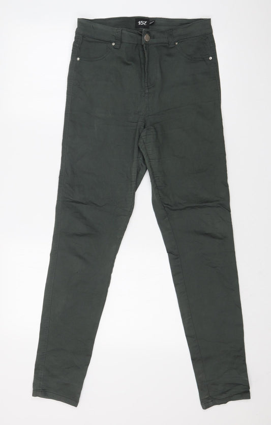 157 Womens Green   Skinny Jeans Size M L29 in