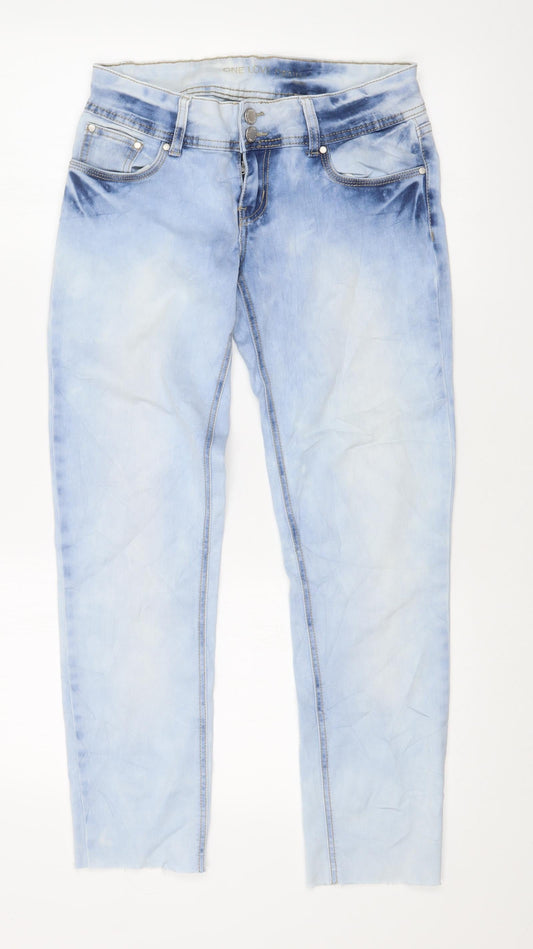 Preloved ONE LOVE DENIM Womens Blue   Skinny Jeans Size 28 in L26 in - Front