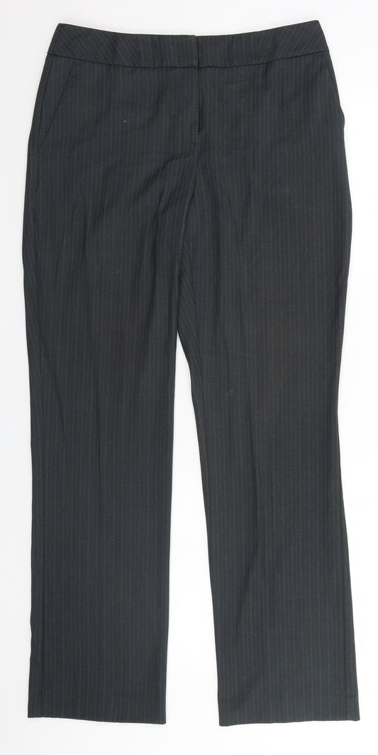 Papaya Womens Grey Striped  Trousers  Size 10 L29 in