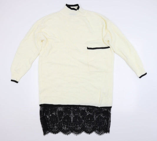 SheIn Womens White   Pullover Jumper Size S