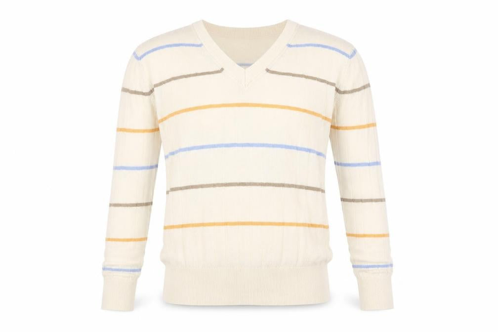 Marks & Spencer Mens Beige Striped  Pullover Jumper Size S